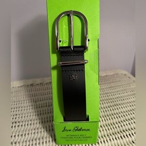 NWT Sam Edelman Black Leather Belt Classic Minimalist Large